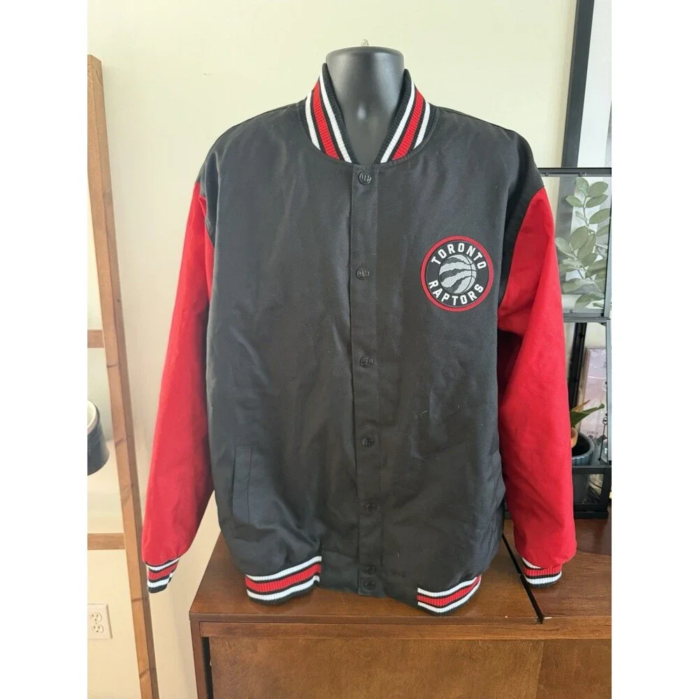 NBA Toronto Raptors Varsity Bomber Jacket Embroidered Giant Logo JHD VTG